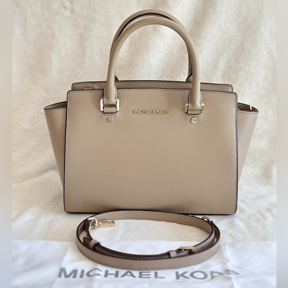 Michael Kors Selma Truffle Top Handle Satchel - Picture 2 of 16